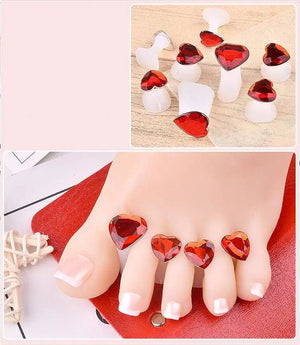 Planet Gates Red 8Pcs Cute Soft Silicone Toe Separator for Nail Polish, Set of Toe Spacers for Feet Apply Nail Polish During Pedicure