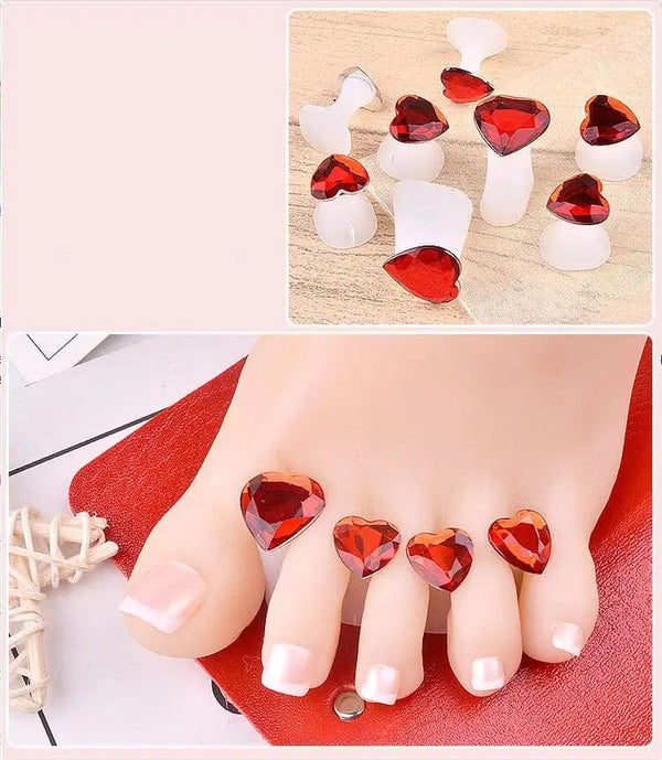 Planet Gates Red 8Pcs Cute Soft Silicone Toe Separator for Nail Polish, Set of Toe Spacers for Feet Apply Nail Polish During Pedicure