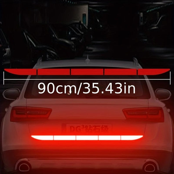 Planet Gates Red 90cm/35.43in Reflective Car Decal Safety Warning Reflector Tape Car Stickers Anti Collision Warning Reflector Sticker Auto Accessories