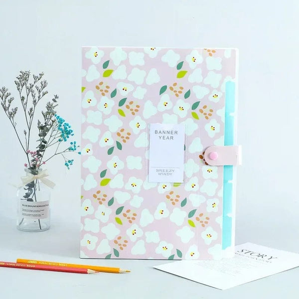 Planet Gates Red A4 File Bag Organizer Data Book Document Large Capacity Waterproof File Pouch Bill Folder Holder Portfolio Office Stationery