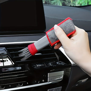 Planet Gates Red And Black Car Air Conditioner & Dashboard Brush Set - Soft Bristle Double Head Cleaning Supplies For Car Vents & Gaps!