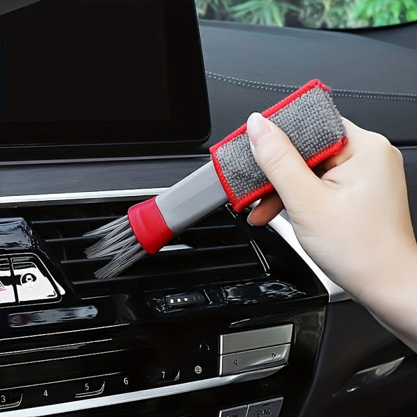 Planet Gates Red And Black Car Air Conditioner & Dashboard Brush Set - Soft Bristle Double Head Cleaning Supplies For Car Vents & Gaps!