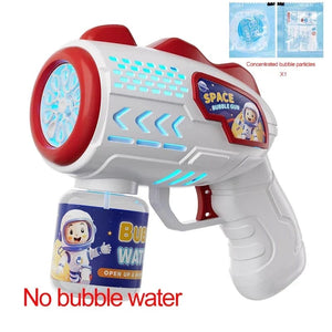 Planet Gates Red Astronaut Electric Bubble Gun Kids Toy Bubbles Machine Automatic Soap Blower with Light Summer Outdoor Party Games Children Gift