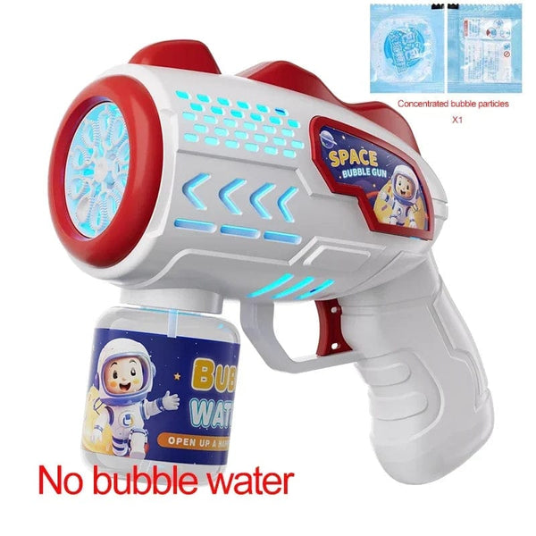 Planet Gates Red Astronaut Electric Bubble Gun Kids Toy Bubbles Machine Automatic Soap Blower with Light Summer Outdoor Party Games Children Gift
