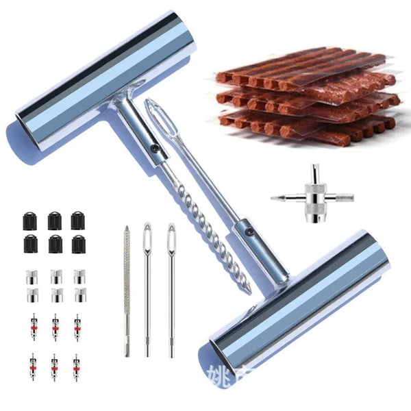 Planet Gates Red Auto Tire Repair Set Puncture Repair Tools Car Van Motorcycle Bike Emergency Heavy D Uty Tubeless Tire Repair Rivet Set
