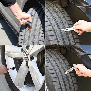 Planet Gates Red Auto Tire Repair Set Puncture Repair Tools Car Van Motorcycle Bike Emergency Heavy D Uty Tubeless Tire Repair Rivet Set