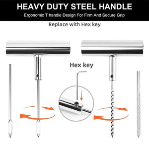 Planet Gates Red Auto Tire Repair Set Puncture Repair Tools Car Van Motorcycle Bike Emergency Heavy D Uty Tubeless Tire Repair Rivet Set