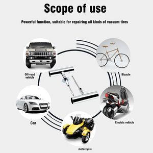 Planet Gates Red Auto Tire Repair Set Puncture Repair Tools Car Van Motorcycle Bike Emergency Heavy D Uty Tubeless Tire Repair Rivet Set