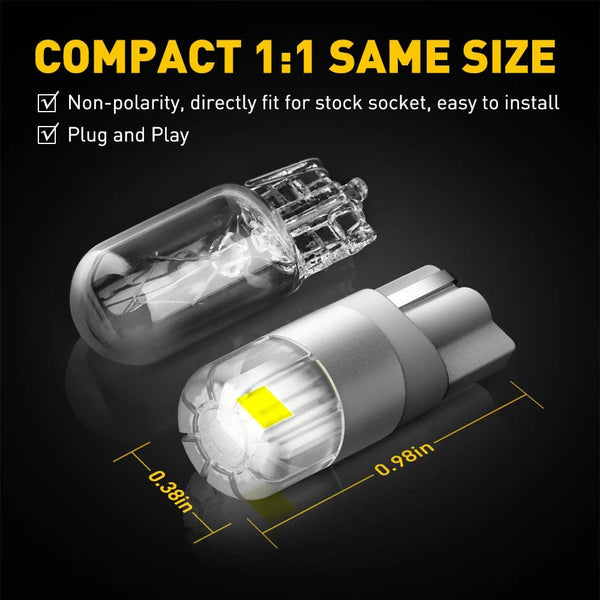Planet Gates Red AUXITO 2Pcs 360 Degree Lighting Canbus T10 Lamps W5W LED Bulb 196 3030SMD Car Parking Position Side Marker Auto Interior Light
