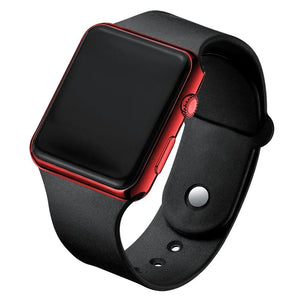 Planet Gates Red-Black Digital Watches Men Women Electronic Square LED Sport Wristwatch Fashion Casual Simple Silicone Female Clock Reloj Para Mujer