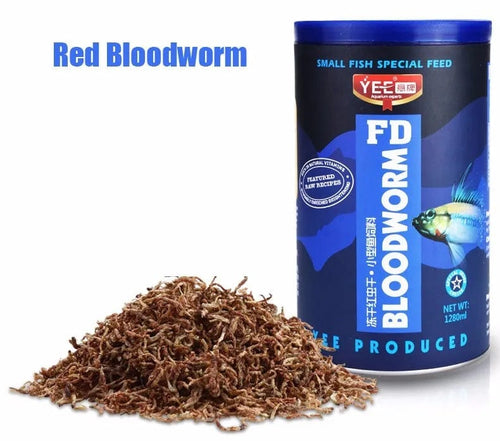Planet Gates Red Blood Worm / 500ml Red Blood Worm Freeze Dried Artemia Salina Fish Food  Feed for All Kinds of Tropical Aquarium Small