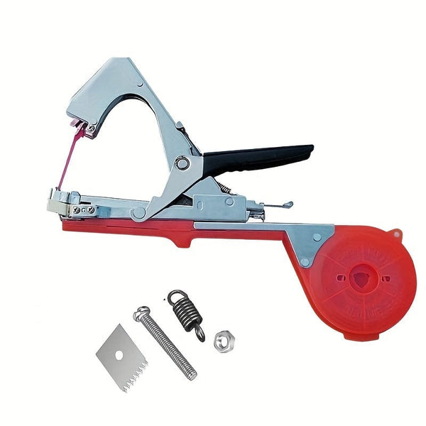 Planet Gates Red Branch Binding Machine Small Set 1 Set Plant Tying Machine Tool For Grapes, Raspberries, Tomatoes And Vine Vegetables, With 10/20 Rolls Tapes, Staples And Replacement Blades