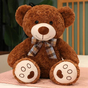 Planet Gates red brown / 35cm 35CM Cute Colorful Bow Tie Bear Doll Plush Toy Hug Bear Doll Children Birthday Gift Pillow bear Home Living Room Bedroom