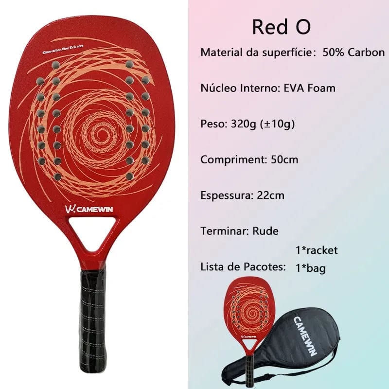 Planet Gates Camewin Beach Tennis Racket Full Carbon Fiber Rough Surface Outdoor Sports Ball Racket For Men Women Adult Senior Player Hot
