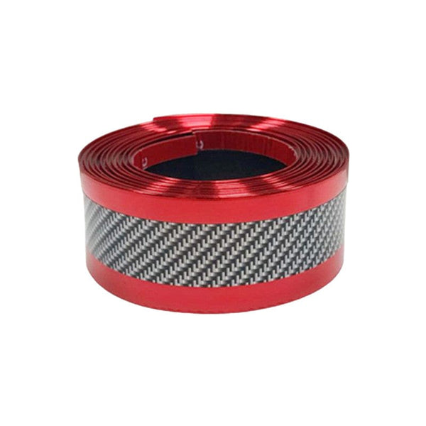 Planet Gates Red Car Door Sill Protection Strip, Carbon Fiber Style Car Body, Rearview Mirrors, Bumper, Anti-scratch Protection Stickers, Auto Decoration Accessories