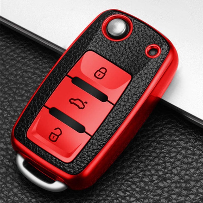 Planet Gates Red Car Key Case For Volkswagen For VW For Magotan For Golf 4 3 6 5 6 MK6 For Passat B5 B6 B8 B7 Touran Bora For Tiguan For Jetta Lavida For Skoda Octavia