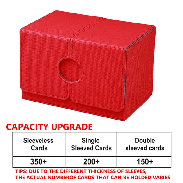 Planet Gates Red Card Case Card Box Magic TCG Mid Large Deck Case Solid Color Storage Box Top Side-Loading Christmas Toy Game Collection Cards