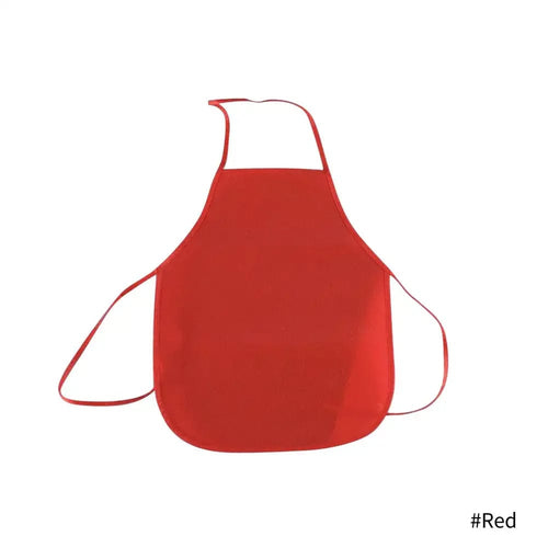 Planet Gates Red Children Plain Apron Colorful Non-Woven Fabric Kids Painting Drawing Toys Aprons Crafts Playset Baking Cooking Bib Apron