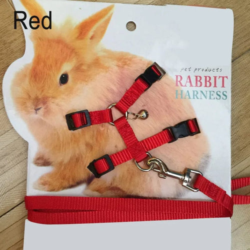 Planet Gates Red / CHINA Pet Rabbit Soft Harness Leash Adjustable Bunny Traction Rope for Running Walking SAL99