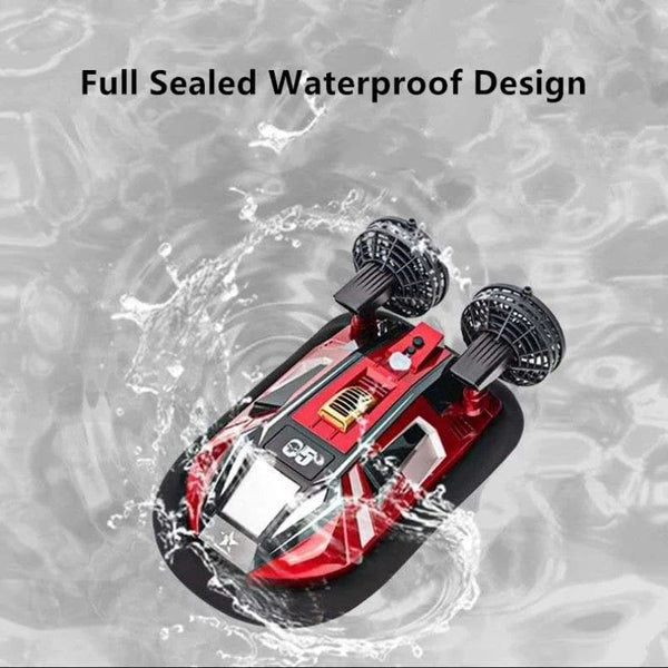 Planet Gates Red / CN Amphibous Dual Motor RC Boat Toys 2.4G Over Distance Prompt Cooling Device Backward Function Wireless Remote Control Hovercraft