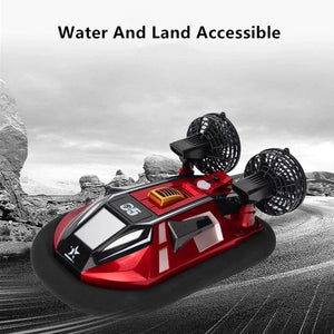 Planet Gates Red / CN Amphibous Dual Motor RC Boat Toys 2.4G Over Distance Prompt Cooling Device Backward Function Wireless Remote Control Hovercraft