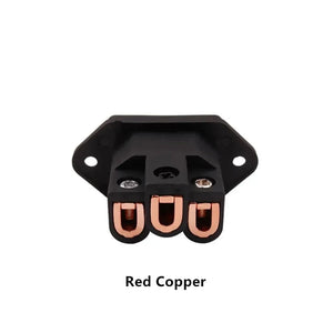 Planet Gates Red Copper / 2pcs 3 Pin AC Power Plug Connector IEC Inlet Socket Consumer Electronics DIY HIFI Amplifier Electrical Audio Interface Panel Mount