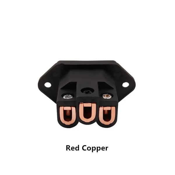 Planet Gates Red Copper / 2pcs 3 Pin AC Power Plug Connector IEC Inlet Socket Consumer Electronics DIY HIFI Amplifier Electrical Audio Interface Panel Mount