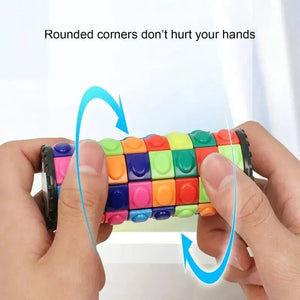 Planet Gates Red Cube Corn Shape 3D Magic Tower: Develop Intelligence with Rubik's Cube Decompression Toy DIY Cylindrical Puzzle