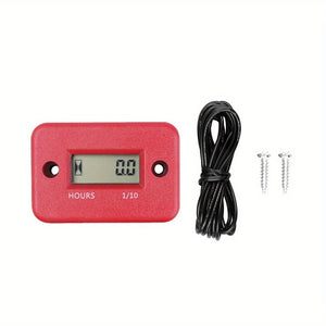 Planet Gates Red Digital LCD Hour Meter Motor Waterproof Display For Bike Motorcycle ATV Snowmobile Marine Boat Ski Dirt Gas Engine
