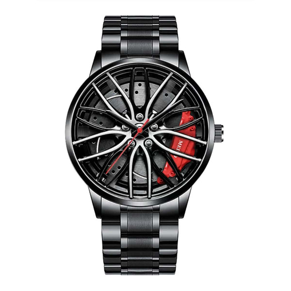 Planet Gates Red Fashion Men Sports Watches 3d Car Wheel Stainless Steel Band Wrist Watch Men's Quartz Watch Men's Watches