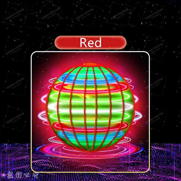 Planet Gates Red Flying Ball Suspension Color LED Automatic Boomerang Ball Black Tech Magic Ball Flying Toys Gyroscopic Anti-Gravity For Children