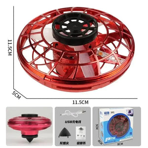 Planet Gates Red Flying Spinner UFO Mini Drone,Flying Spinner Hand Operated Drones Indoor Outdoor Cool Stuff Mini Drones Toys Birthday Gifts