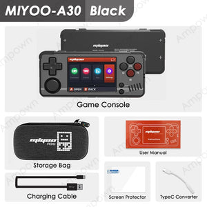 Planet Gates Red Gold / 64G(15K Games) MIYOO A30 Handheld Game Console 2.8'' IPS Screen Linux System Horizontal Retro Emulator Video Console Vibration Motor Kids Gifts