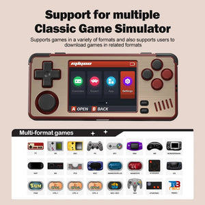 Planet Gates Red Gold / 64G(15K Games) MIYOO A30 Handheld Game Console 2.8'' IPS Screen Linux System Horizontal Retro Emulator Video Console Vibration Motor Kids Gifts