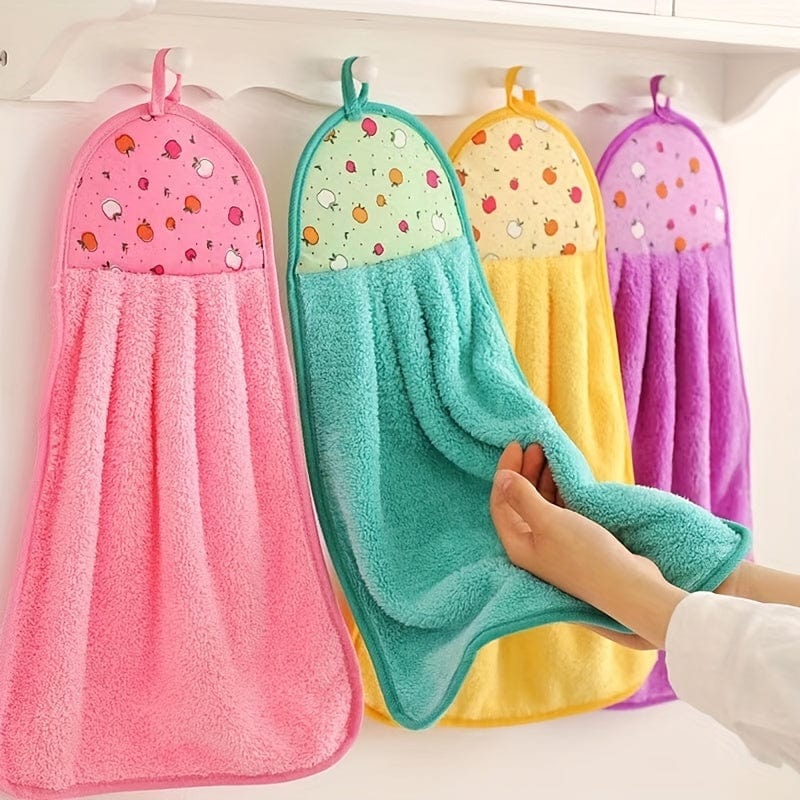 Planet Gates Red Green Purple 3pcs Super Soft Kitchen Hand Towels - Hangable & Absorbent, Bathroom Accessories