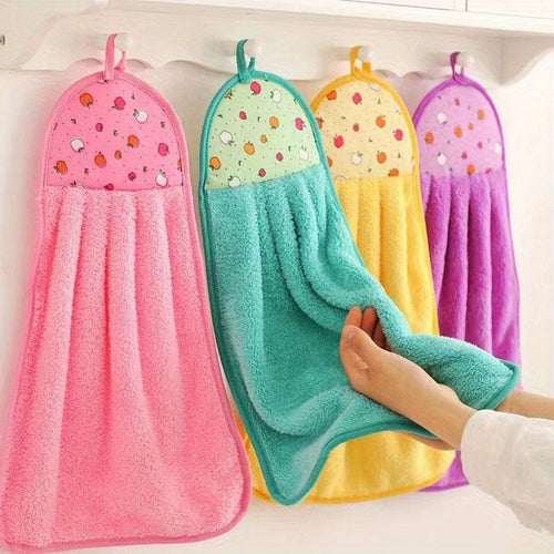 Planet Gates Red Green Purple 3pcs Super Soft Kitchen Hand Towels - Hangable & Absorbent, Bathroom Accessories