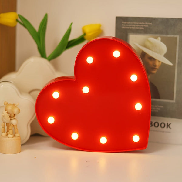 Planet Gates Red Heart L 1pc Red Heart-shaped Decorative Light, Indoor Bedroom Desktop Decoration Night Light, Wedding, Proposal, Party, Holiday Decoration Love Shaped Light, Valentine's Day And Mother's Day Gifts