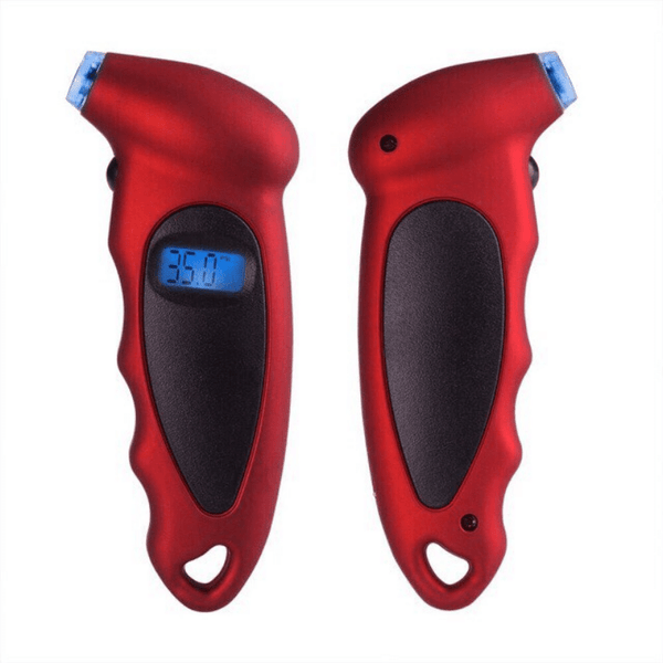 Planet Gates Red High-Precision Digital Tire Pressure Gauge with LCD Display & Backlight - Monitor Your Car's Tyre Air Pressure Accurately!