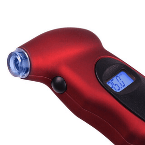 Planet Gates Red High-Precision Digital Tire Pressure Gauge with LCD Display & Backlight - Monitor Your Car's Tyre Air Pressure Accurately!
