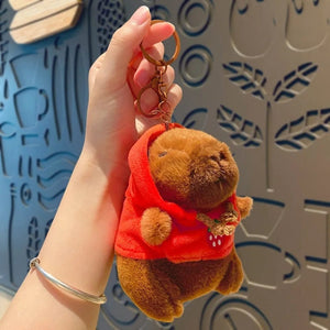 Planet Gates Red-Hoodie B Cute Small Size Capybara Plush Toy With Wings Hoodie Simulation Capybara Doll Fluffty Toy Birthday Gifts