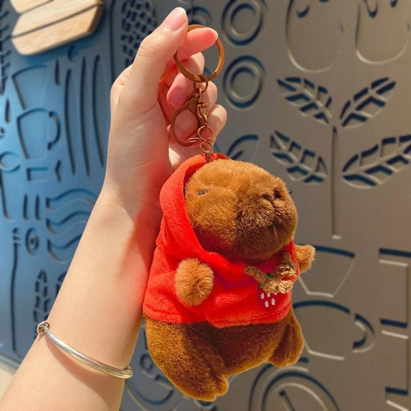 Planet Gates Red-Hoodie B Cute Small Size Capybara Plush Toy With Wings Hoodie Simulation Capybara Doll Fluffty Toy Birthday Gifts