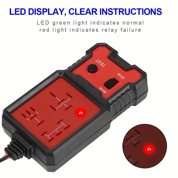 Planet Gates Red LED Indicator Light Car Battery Checker, Automotive Electronic Relay Tester, Car Relay Tester, Universal, 12V