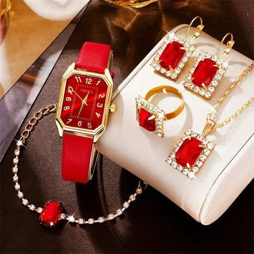 Planet Gates Red Luxury Fashion Square Women's Watches Brand Ladies Quartz Wristwatch Classic Simple Femme Blue Leather Band Relogio Feminino