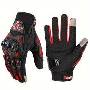 Planet Gates Red / M MJMOTO Motorcycle Gloves, Summer Touch Screen Full Finger Gloves Protective Anti-fall Guantes Moto Non-slip Riding Gloves