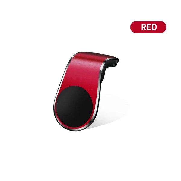 Planet Gates Red Magnetic Phone Holder Auto L-Shape Cellphone Holder Car Air Vent Smartphone Mobile Stand Mount Clip GPS Stand Universal Bracket