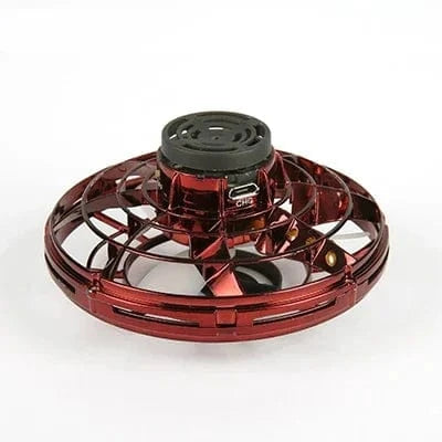 Planet Gates Red Mini Drone LED UFO Fingertip flying machine induction gyroscope Decompression adult children's toys