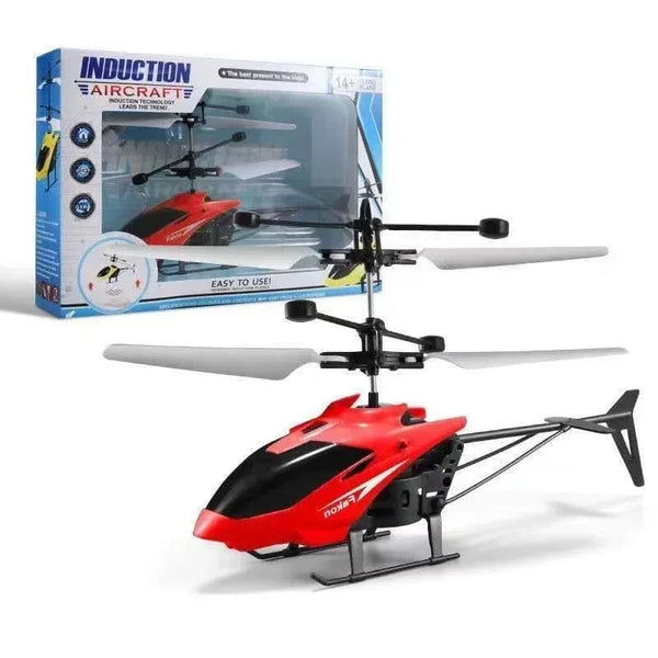 Planet Gates Red Mini RC Drone Rechargeable No Remote Control RC Helicopters Drone Toys Induction Hovering Safe Fall-resistant