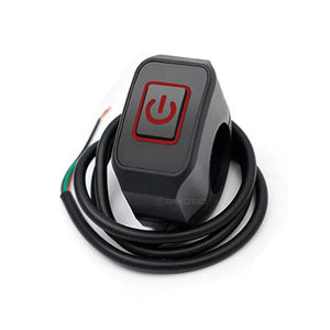 Planet Gates Red Motorcycle Handlebar Switch with LED Light 7/8'' 22mm Momentry Buttton for Electric Star Kill Waterproof Control Switch Button