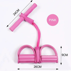 Planet Gates RED Multi Function Tension Rope Bands for Fitness Exercises Elastics Tape Home Resistance Bands 4 Tube Elastic Pedal Puller