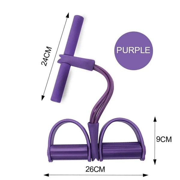 Planet Gates RED Multi Function Tension Rope Bands for Fitness Exercises Elastics Tape Home Resistance Bands 4 Tube Elastic Pedal Puller